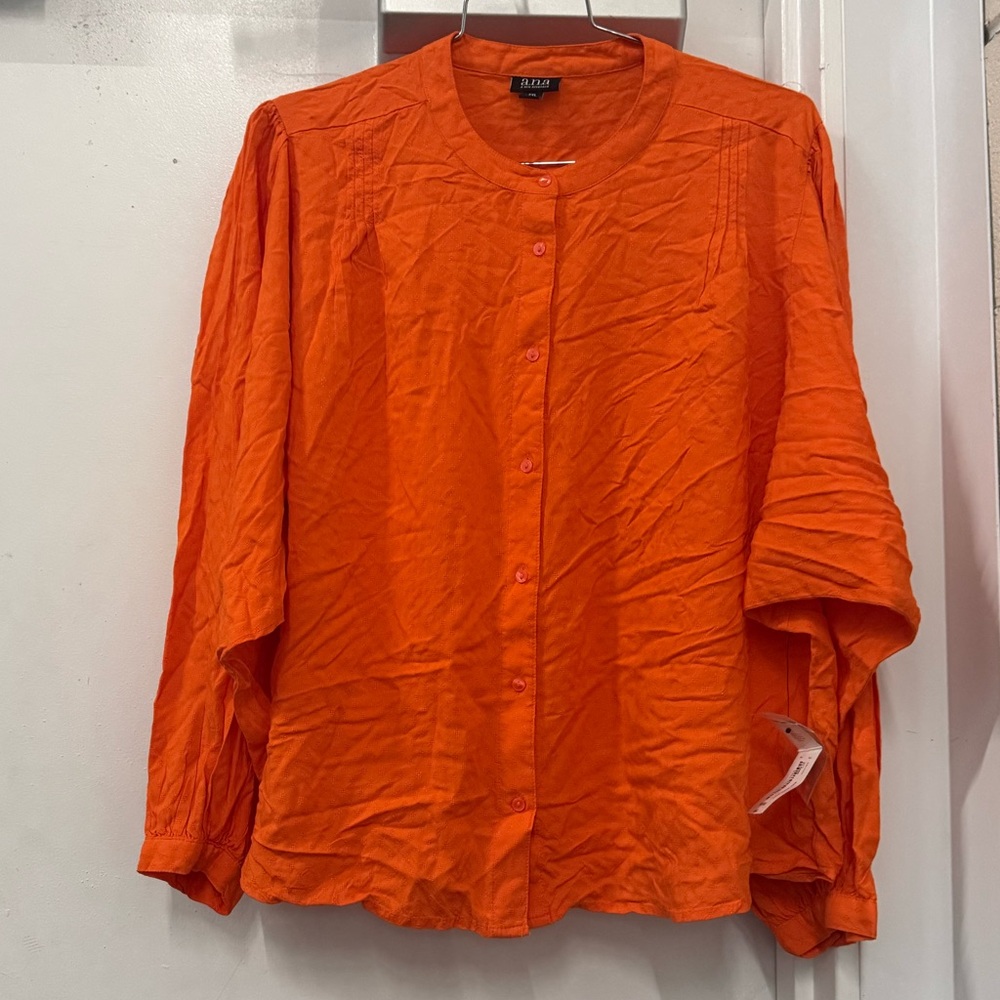 A.N.A Orange Button-Up Shirt XXL